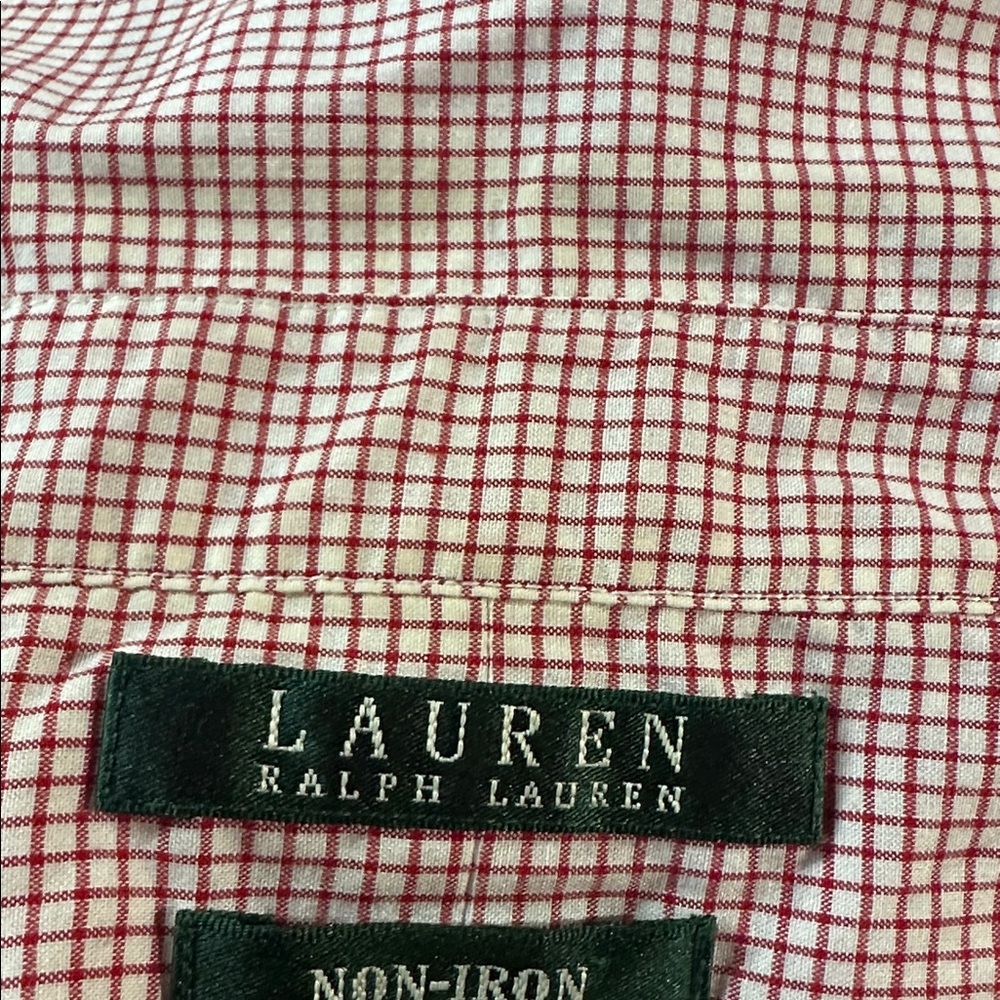 VTG Lauren Ralph Lauren Red Gingham Oxford Button Down Shirt Cotton Small Preppy - Picture 8 of 8